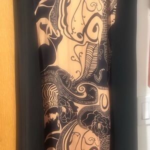 Black and Beige Patterned Dress